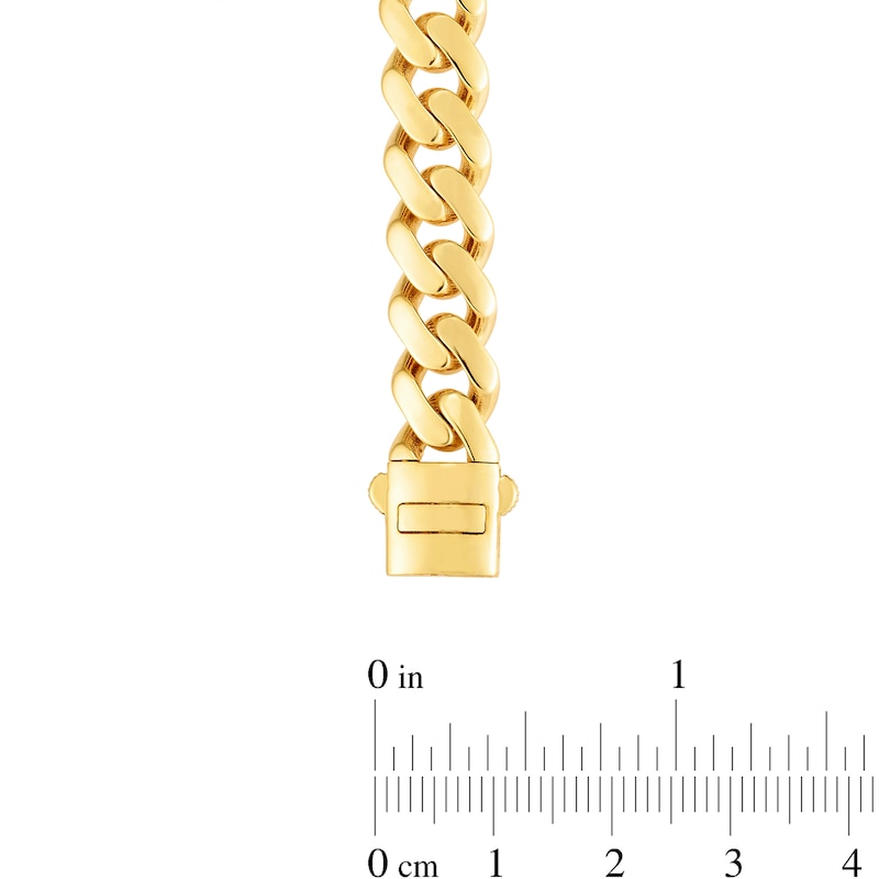 Main Image 3 of 9.5mm Cuban Curb Chain Bracelet in Hollow 14K Gold - 8.5"