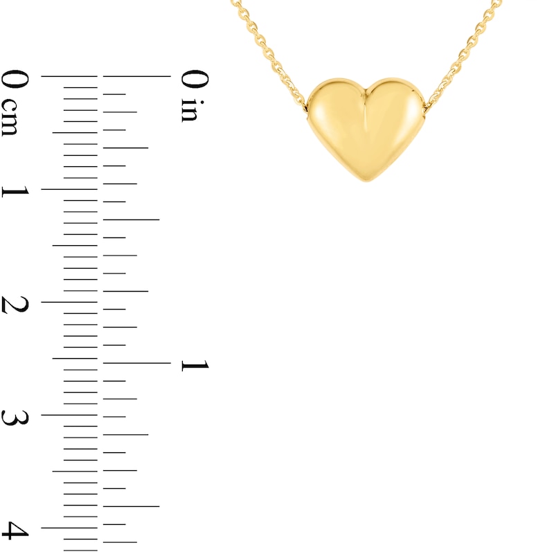 Main Image 2 of Puffed Heart Necklace in 14K Gold