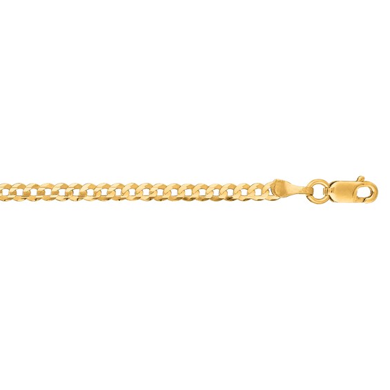 2.6mm Curb Chain Anklet in 14K Gold - 10"