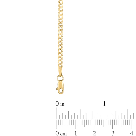 2.6mm Curb Chain Anklet in 14K Gold - 10"