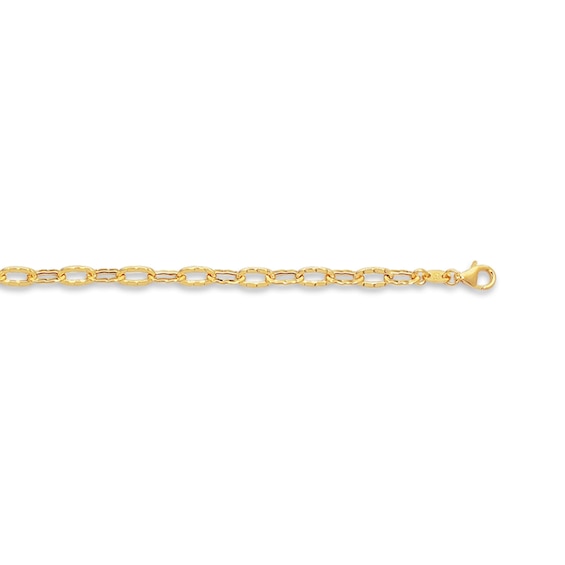 4.2mm Textured Link Chain Anklet in 14K Gold - 10"