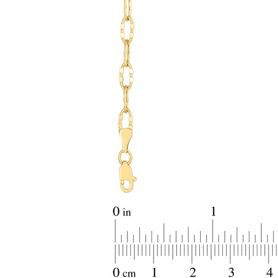 4.2mm Textured Link Chain Anklet in 14K Gold - 10"
