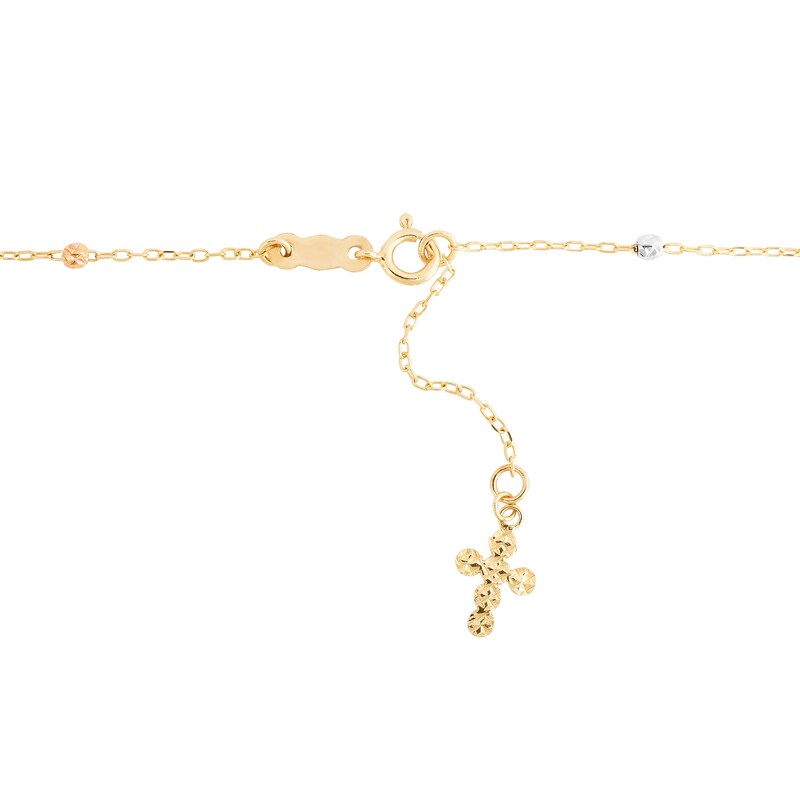 Brilliance Bead Station Anklet in 14K TriTone Gold 10" Zales