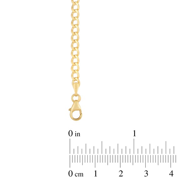 Heart 3.4mm Curb Chain Bracelet in 14K Gold - 7.0"