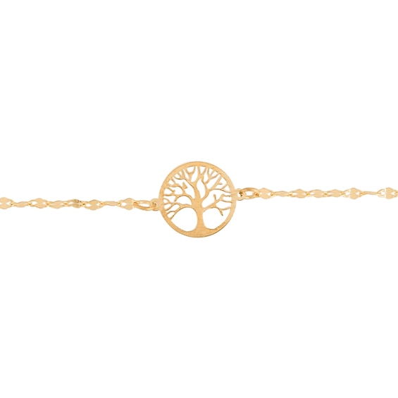 Tree of Life Disc Bracelet in 14K Gold