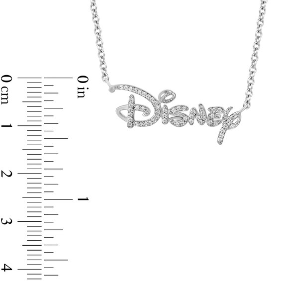 Enchanted Disney 1/6 CT. T.w. Diamond Script Necklace in Sterling Silver