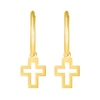 Thumbnail Image 2 of 15.0mm Hoop Earrings with Cross Dangle in 14K Gold