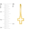 Thumbnail Image 3 of 15.0mm Hoop Earrings with Cross Dangle in 14K Gold