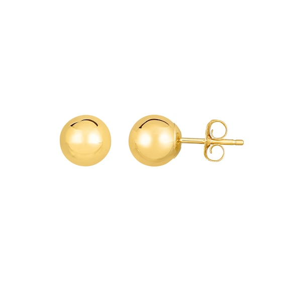 Polished 7.0mm Ball Stud Earrings in 14K Gold