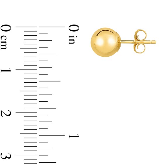 Polished 7.0mm Ball Stud Earrings in 14K Gold