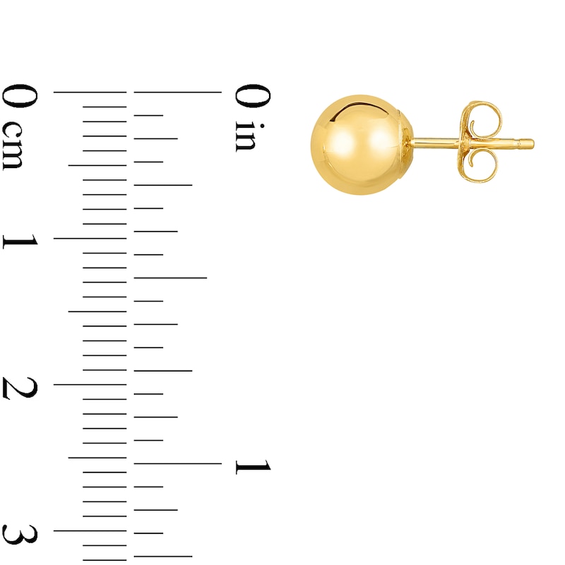 Main Image 3 of Polished 7.0mm Ball Stud Earrings in 14K Gold