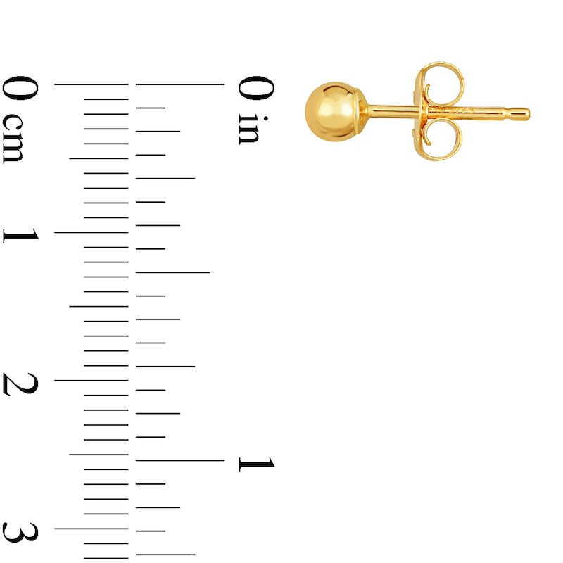 Main Image 3 of Polished 4.0mm Ball Stud Earrings in 14K Gold