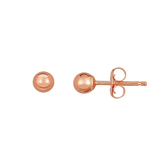 Polished 4.0mm Ball Stud Earrings in 14K Rose Gold