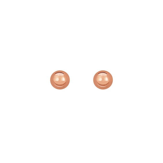 Polished 4.0mm Ball Stud Earrings in 14K Rose Gold