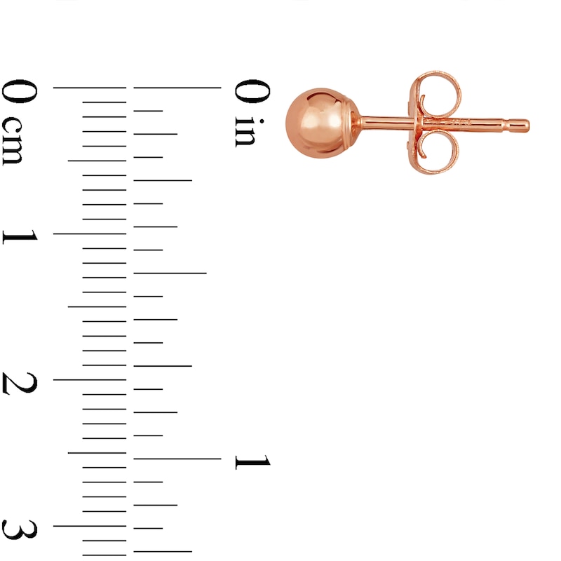Main Image 3 of Polished 4.0mm Ball Stud Earrings in 14K Rose Gold