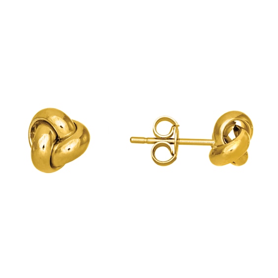 Polished 7.0mm Love Knot Stud Earrings in 14K Gold