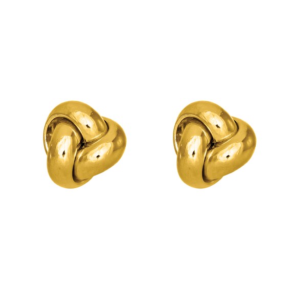 Polished 7.0mm Love Knot Stud Earrings in 14K Gold