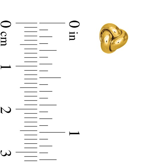 Polished 7.0mm Love Knot Stud Earrings in 14K Gold