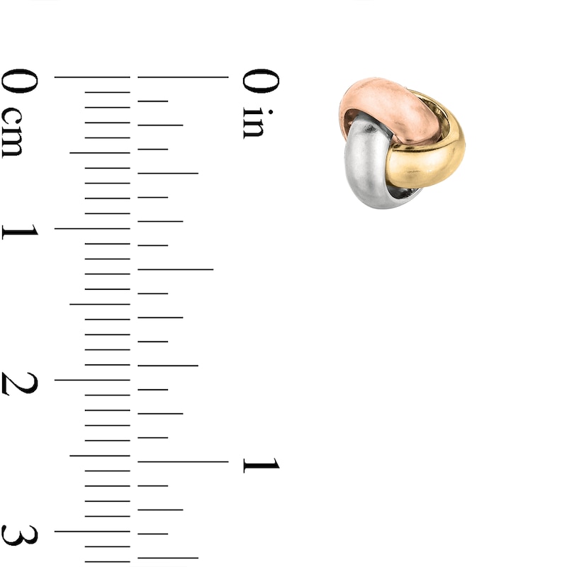 Main Image 2 of 9.0mm Love Knot Stud Earrings in 14K Tri-Tone Gold