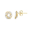 Thumbnail Image 1 of Textured Love Knot Stud Earrings in 14K Two-Tone Gold