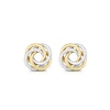 Thumbnail Image 2 of Textured Love Knot Stud Earrings in 14K Two-Tone Gold