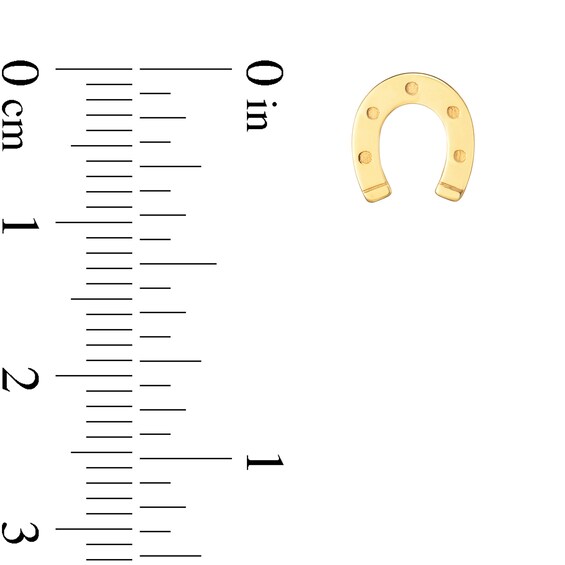 Horseshoe Stud Earrings in 14K Gold