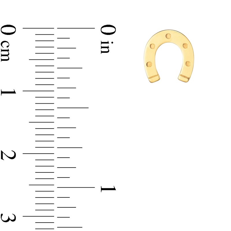 Main Image 4 of Horseshoe Stud Earrings in 14K Gold
