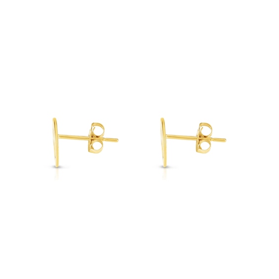 Paw Print Cutout Stud Earrings in 14K Gold