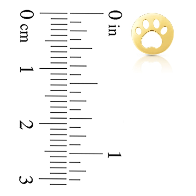 Main Image 4 of Paw Print Cutout Stud Earrings in 14K Gold