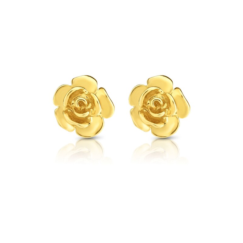 Rose Stud Earrings in 14K Gold Zales