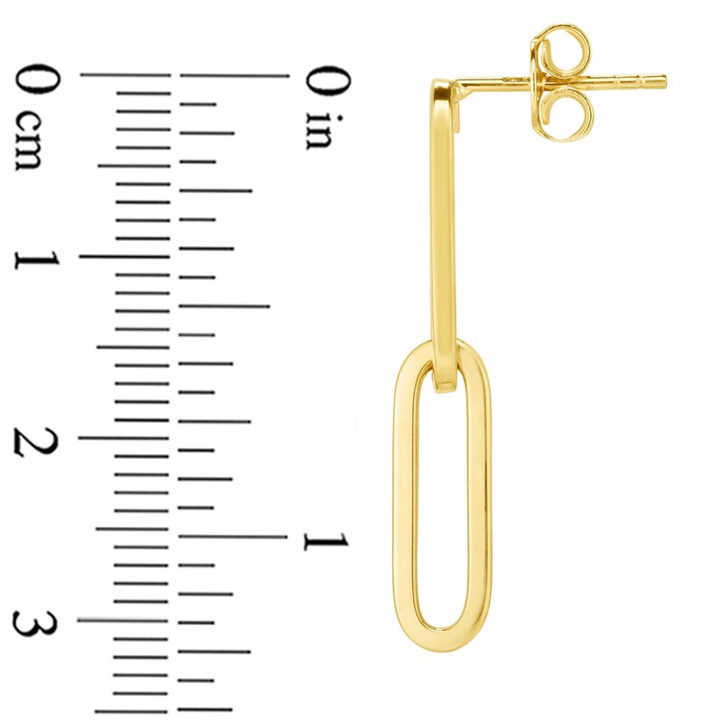 Main Image 4 of Paper Clip Chain Drop Earrings in 14K Gold