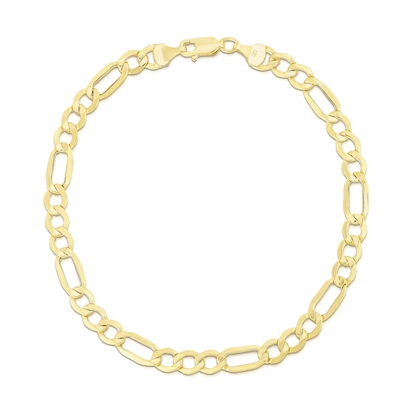 5.6mm Figaro Chain Bracelet in Hollow 10K Gold - 8.5"