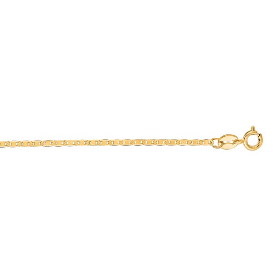 1.2mm Mariner Chain Bracelet in Hollow 10K Gold - 7.0"