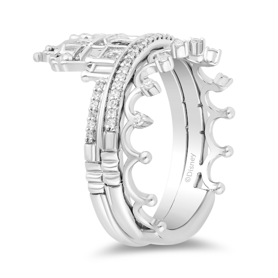 Enchanted Disney 1/5 CT. T.w. Diamond Castle Ring Set in Sterling Silver