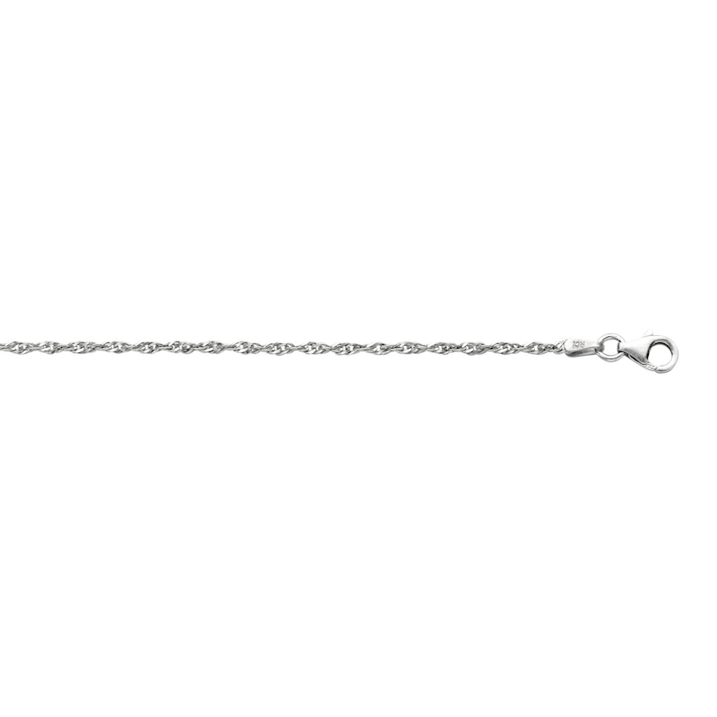 Main Image 2 of 1.8mm Singapore Chain Necklace in Hollow Sterling Silver - 18"