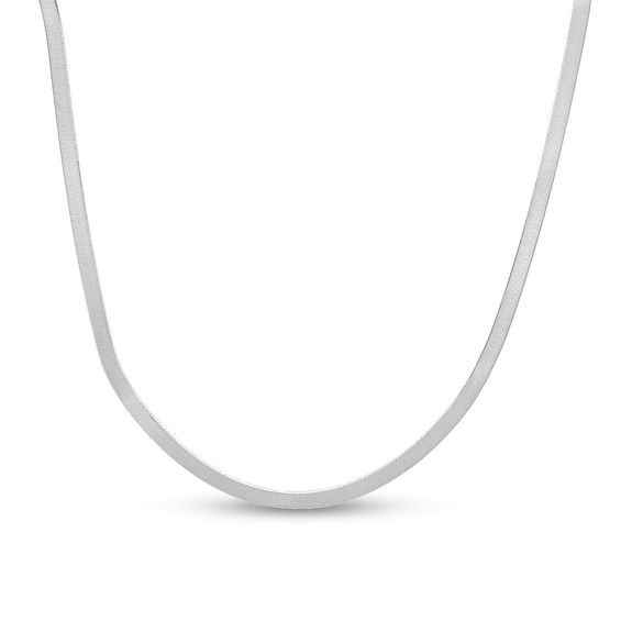3.3mm Herringbone Chain Necklace in Solid Sterling Silver - 18"