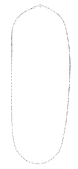 1.8mm Diamond-Cut Paper Clip Chain Choker Necklace in Solid Sterling Silver - 16"