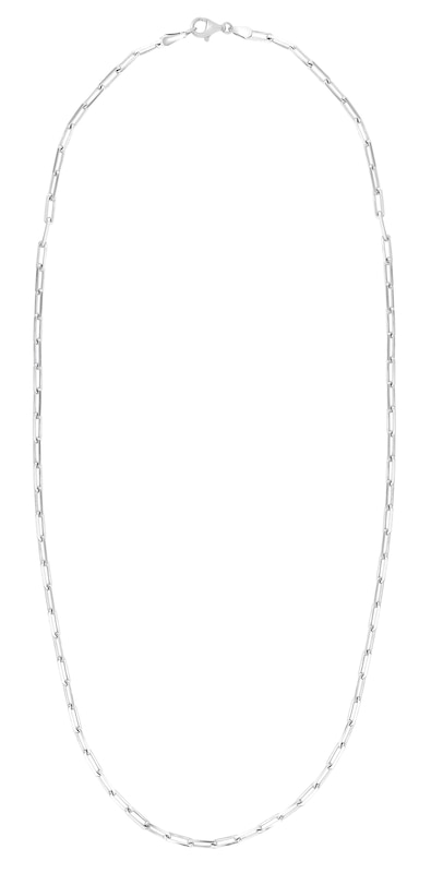 Main Image 2 of 2.5mm Diamond-Cut Paper Clip Chain Necklace in Solid Sterling Silver  - 18"
