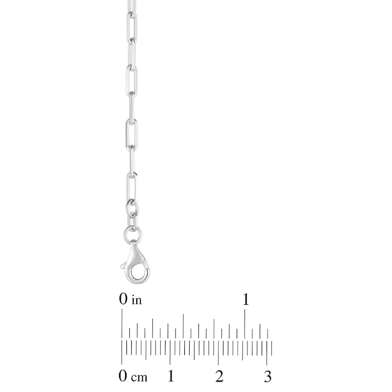 Main Image 4 of 2.5mm Diamond-Cut Paper Clip Chain Necklace in Solid Sterling Silver  - 18"