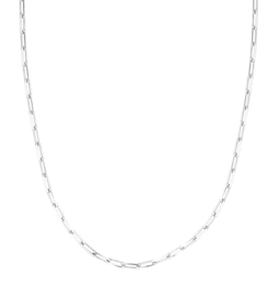 2.5mm Diamond-Cut Paper Clip Chain Necklace in Solid Sterling Silver  - 20"