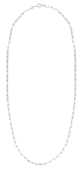 2.5mm Diamond-Cut Paper Clip Chain Necklace in Solid Sterling Silver - 24"