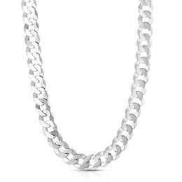 Zales Men's 7.6mm Curb Chain Necklace in Sterling Silver - 24