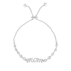 Thumbnail Image 1 of Cursive "mom" Bead Bolo Bracelet in Sterling Silver - 9.25"