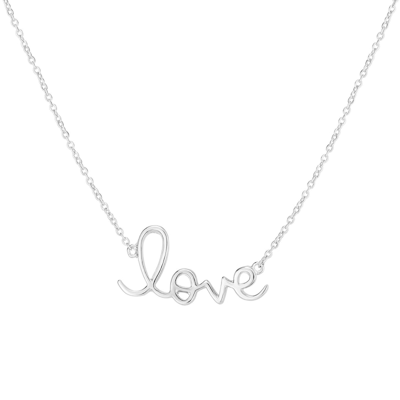 Main Image 1 of Cursive "love" Necklace in Sterling Silver
