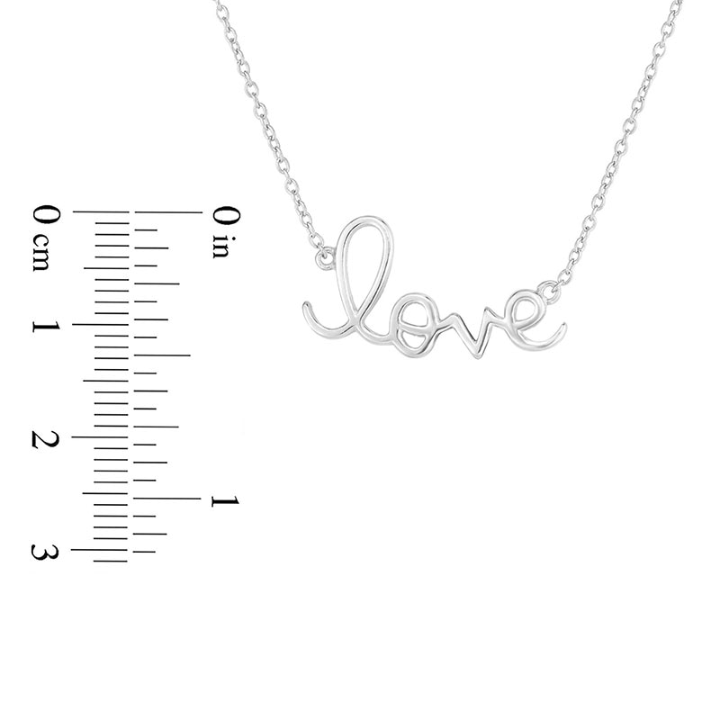 Main Image 4 of Cursive "love" Necklace in Sterling Silver