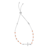 Thumbnail Image 1 of Sideways Cross Rosary-Style Bolo Bracelet in Sterling Silver and Rose Rhodium - 9.25"