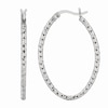 Thumbnail Image 1 of 20.0mm Diamond-Cut Oval Hoop Earrings in Sterling Silver