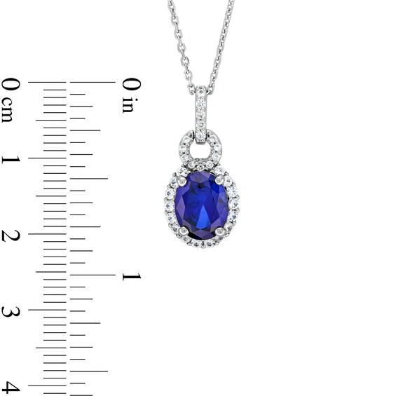 Blue and White Lab-Created Sapphire Doorknocker Pendant, Ring and Drop Earrings Set in Sterling Silver