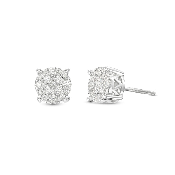 Men's 1/2 CT. T.w. Multi-Diamond Stud Earrings in 10K White Gold