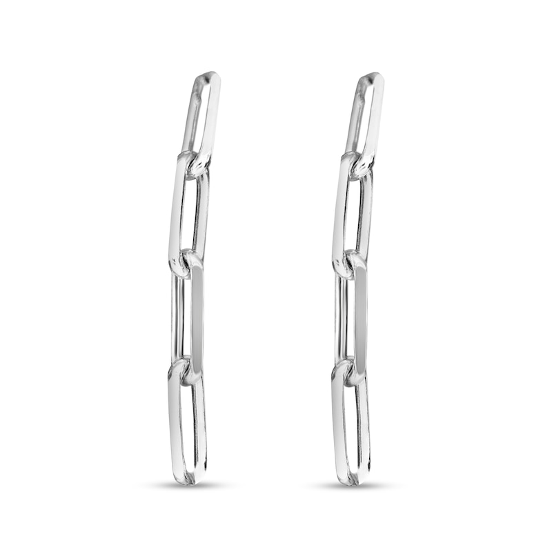 Main Image 2 of Paper Clip Chain Drop Earrings in Sterling Silver